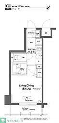 プラウドフラット門前仲町2 1Kの間取図画像