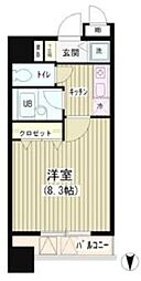 アクアコート 1Kの間取図画像