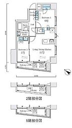 アジュールテラス日本橋浜町 2LDKの間取図画像