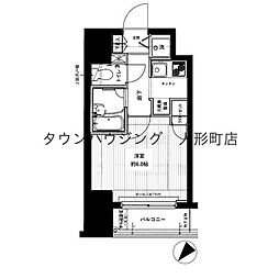 ドルチェ日本橋浜町・壱番館 1Kの間取図画像