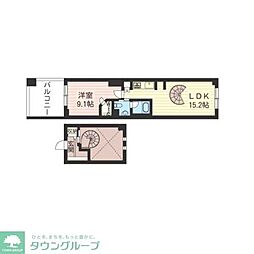 レジデンスシャルマン月島 1LDKの間取図画像