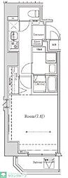 リルシア新大橋リバーサイド 1Kの間取図画像