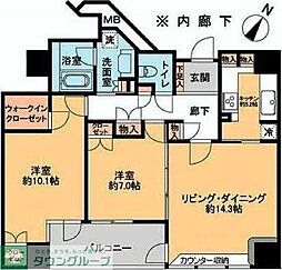 フォーシーズンズグランデ一番町 2LDKの間取図画像
