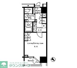パークアクシス日本橋ステージ 1Kの間取図画像
