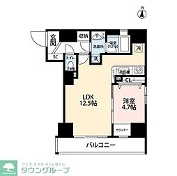 プレール・ドゥーク本所吾妻橋4 1LDKの間取図画像