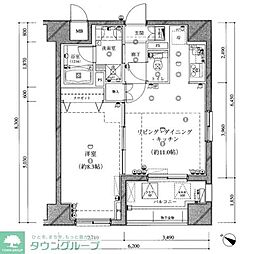 ライジングプレイス浅草参番館 1LDKの間取図画像