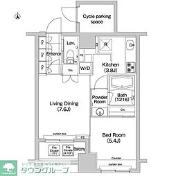 コンフォリア新川 1LDKの間取図画像
