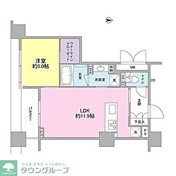 コンフォリア新川 1LDKの間取図画像