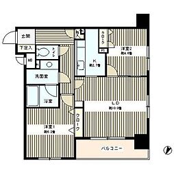 コンフィール日本橋アクアシティ 2LDKの間取図画像