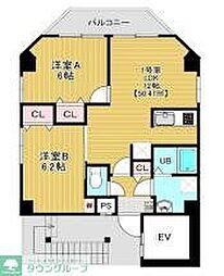 墨田区緑3丁目マンション 2LDKの間取図画像