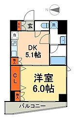 スタイル東上野 1DKの間取図画像