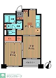 プライムアーバン勝どき 2DKの間取図画像