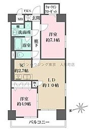 パークフラッツ日本橋馬喰町 2LDKの間取図画像
