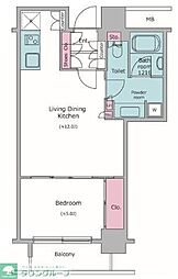 レジディア月島2 1LDKの間取図画像
