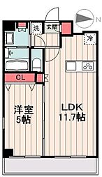 プラウドフラット森下3 1LDKの間取図画像
