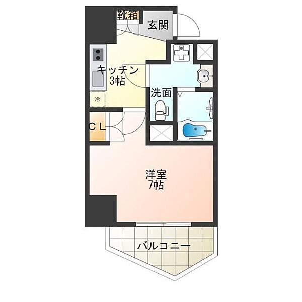 エグゼ阿倍野 ｜大阪府大阪市阿倍野区阿倍野筋５丁目(賃貸マンション1K・6階・24.15㎡)の写真 その4