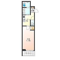 エスクード凪 1階1Kの間取り