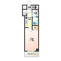 K-フロント今宮I番館 2階1Kの間取り