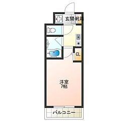 プルメリア玉出 1Kの間取図画像