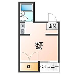 ニュー若草 ワンルームの間取図画像