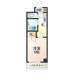 プリンスシャトー花園 1Kの間取図画像