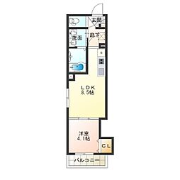 Fmaisonfoglia 1LDKの間取図画像