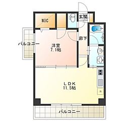 グレース帝塚山 1LDKの間取図画像