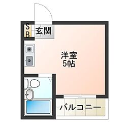 シャトー第2花園 ワンルームの間取図画像