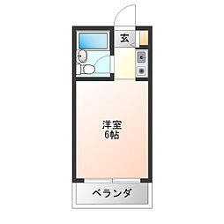 ロイヤルクレイン玉出 ワンルームの間取図画像