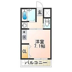 ALDEPLAZA ワンルームの間取図画像