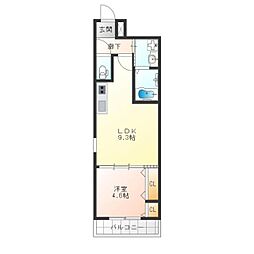 フジパレス松虫通EAST 1LDKの間取図画像