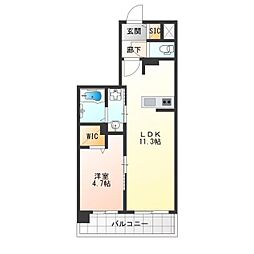 サザンネスト住ノ江駅前 1LDKの間取図画像