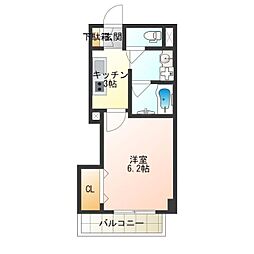 みおつくし岸里3 1Kの間取図画像
