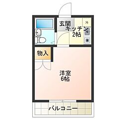 セラ岸ノ里 1Kの間取図画像