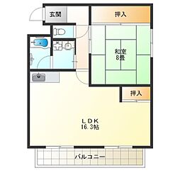エスポワール 1LDKの間取図画像