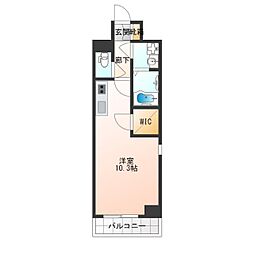 メルベージュ難波サウス3 ワンルームの間取図画像