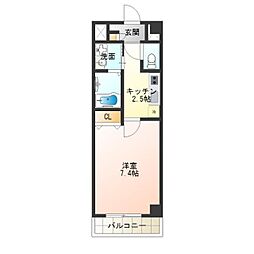 ソレアードコート 1Kの間取図画像