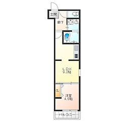 フジパレス住之江通2番館 1LDKの間取図画像