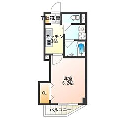 みおつくし岸里3 1Kの間取図画像
