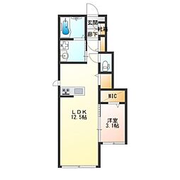 Milky Way II 1LDKの間取図画像