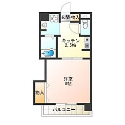 プレサンスフジ 1Kの間取図画像