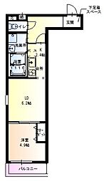 フジパレス遠里小野6番館 1LDKの間取図画像