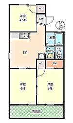 サンハイツA 3DKの間取図画像