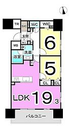 デュオヒルズ福井駅前 2LDKの間取図画像