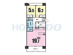 ポートアイランド住宅42号棟 2LDKの間取図画像