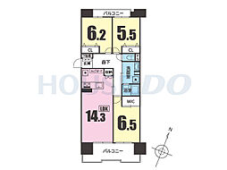 ポートアイランド住宅42号棟 3LDKの間取図画像