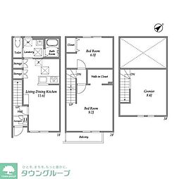 ソレイユ A棟 2LDKの間取図画像