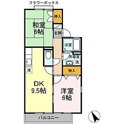 パークアベニュー 2DKの間取図画像