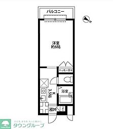 和田ハイツ ワンルームの間取図画像