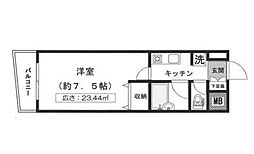 メゾンドゥ中幸 1Kの間取図画像